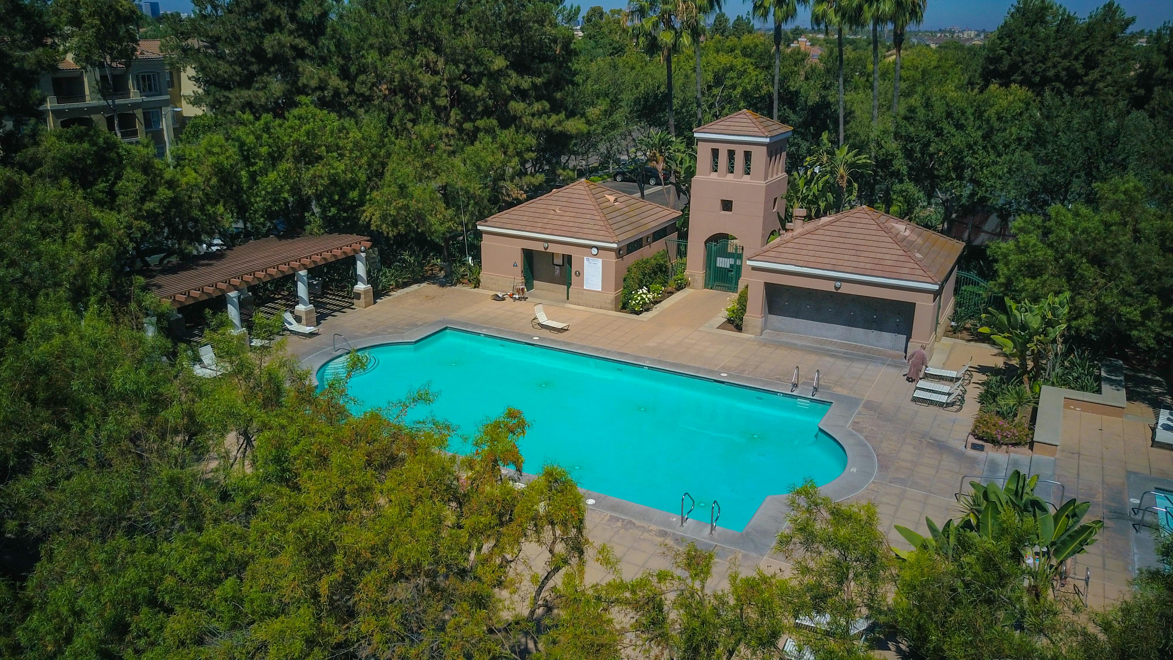 Aerial view of pool